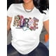 thumbnail image 1 of Cotton Casual Short Sleeve T-Shirt - Nurse Graphic Crew Neck Top with Heart & Medical Icons Print - Regular Length, Spring/Summer Knit Fabric, 1 of 7