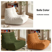 Cozy Green U-Shaped Recliner Chair - Minimalist Modern Single Sofa with Padded Armrests, Non-Adjustable Backrest, Sponge Filled for Ultimate Comfort - Perfect for Bedroom & Balcony