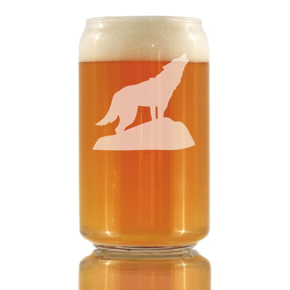 Bevvee Beer Can Pint Glass 16 oz Wolf Craft Beer Enthusiast Gifts Beer Glasses
