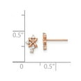 thumbnail image 2 of 14k Rose Gold Cubic Zirconia Post Earrings Stud Earring for Women, 2 of 2