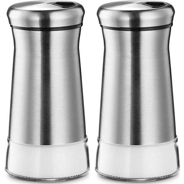 Salt Shaker or Pepper Shaker with Adjustable Pour Holes Stainless