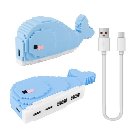 USB 2.0 Hub, 4 Ports USB-A & USB Type-C Splitter USB Expander for Mouse, Keyboard, Flash Drive, U Disk, Printer Compatible with Laptop, Desktop PC, Android Phone