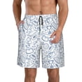 thumbnail image 2 of Uemuo Fitness Guru Pattern Men's Swim Trunks Hawaiian Beach Bathing Suit Swimsuits Beach Quick-Dry Shorts with Pockets-Small, 2 of 9
