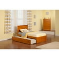 thumbnail image 3 of Madison Twin Platform Bed with Flat Panel Foot Board and Twin Size Urban Trundle Bed in Caramel, 3 of 7