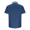 thumbnail image 3 of Fnooota Men's Short Sleeve Polo Shirts, Casual Collared Work Pullover Summer Tops Navy Size M-3XL, 3 of 5