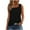 Black, variant on Summer Tank Tops For Women Plus Size Causal Solid Color Square Neck Sleeveless Spaghetti strap Pleated Pullover tops Women Trendy Camisoles With Button Under $7 Blue L