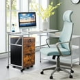 thumbnail image 6 of Ktaxon Mobile File Cabinet with Lockable 2-Drawer, Rolling Wood Filing Cabinet, Printer Stand, for A4&Letter-Size, Brown & Black, 6 of 10