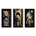 thumbnail image 2 of Designart "Geometry of Consciousness Contemporary Art I" Modern Geometric Framed Wall Art Set Of 3 - Gold Abstract Geometric Frame Gallery Wall Set For Home Decor, 2 of 6