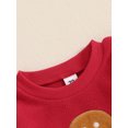 thumbnail image 6 of Baby Toddler Boy Girl Christmas Outfit, 0 6 12 18 24 Months 2T 3T Gingerbread Man Embroidery Long Sleeves Sweatshirt Elastic Waist Pants, 6 of 9