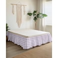 thumbnail image 2 of Plaid Purple Rural Style,Wrap Around Bed Skirts for California King Bed 16" Drop,Bed Skirt with Adjustable Elastic Belt Dust Ruffle Bed Valance Rural Abstract Geometric Lattice Bed Frame Cover, 2 of 7