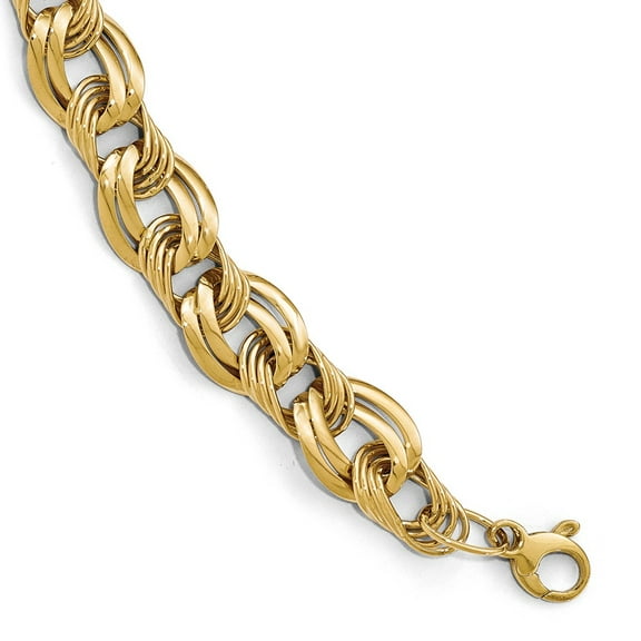 14K Yellow Gold bracelet Fancy 8 in Polished Link