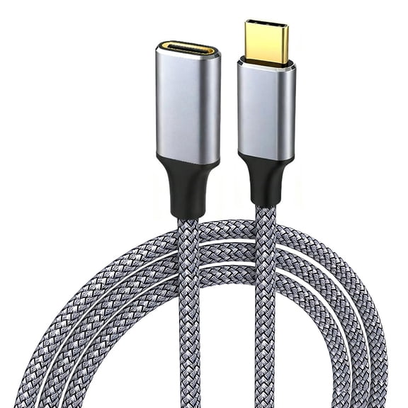 ROFICORD USB C Extension Cable 10FT, USB Type C 3.2 Gen2 Male to Female Fast Charging & Audio Data Transfer Compatible with iPhone 17/16/15, iPad , Hub/MacBook/Magsafe Charger/Phone More - Grey