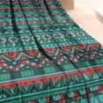 thumbnail image 3 of Turquoise Boho Tribal Triangles and Arrows Pattern Blanket,Comfortable Soft Flannel Throw Blanket,All Season,Warm Lightweight Blankets for Sofa Bed Couch Living Room Chair,60"x80", 3 of 4