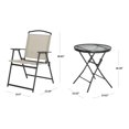thumbnail image 3 of Mainstays Carlington 3-Piece Patio Bistro Set, Tan, Fade Resistant Sling Fabric, 3 of 6