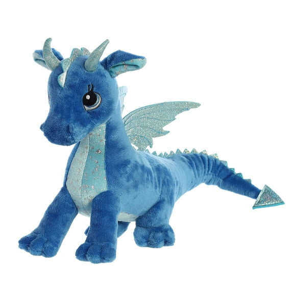 Aurora - Medium Blue Sparkle Tales - 16" Indigo Dragon - Enchanting Stuffed Animal