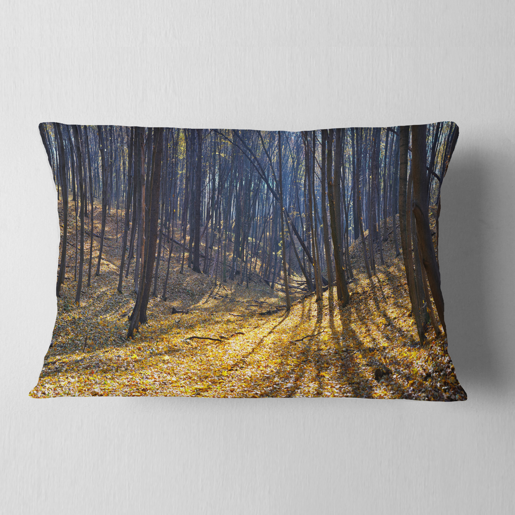 Designart 12" x 20" Green Polyester Throw Pillow