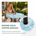 thumbnail image 4 of Round Outdoor Tablecloth with Umbrella Hole and Zipper, Light Blue Starfish Tablecloth with Elastic Waterproof, Summer Coastal Nautical Ocean Wooden Patio Table Covers for 55" - 60" Pool Tables, 4 of 9