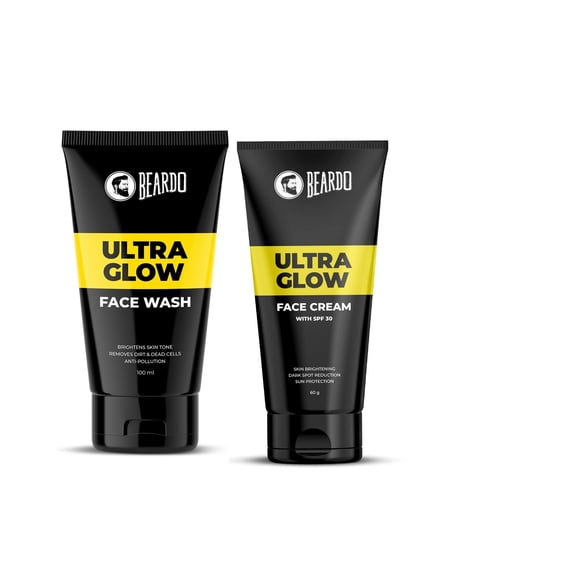 Beardo Ultra Glow Face Cream, 60gm & Ultra Glow Face wash, 100ml