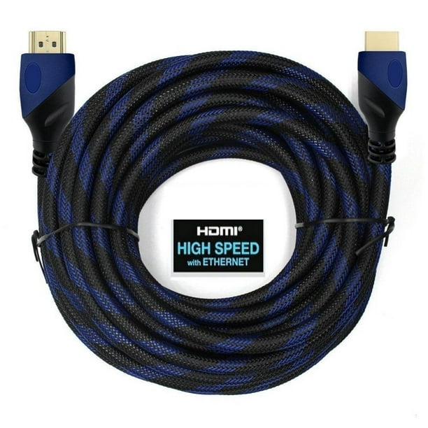 Cablevantage Hdmi Cable Cord For Hdtv Xbox Xbox 360 Xbox One Ps3 Ps4 Hd Wii U Lcd Plasma Blu Ray Dvd Player 6ft 10ft 15ft 25ft 30ft 50ft 75ft 100ft Blue Walmart Com