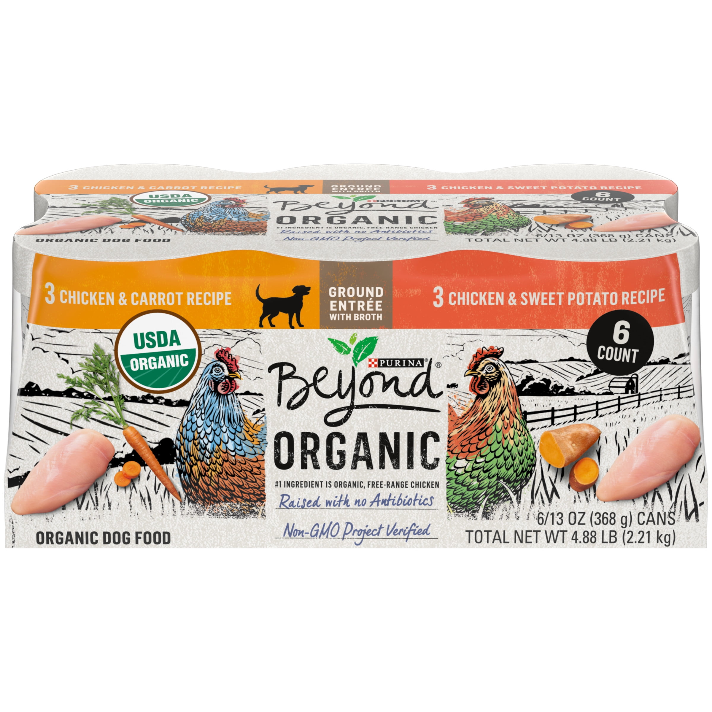Purina Beyond Organic Wet Dog Food Variety Pack, 13 oz Cans (6 Pack