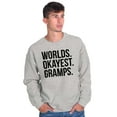 thumbnail image 4 of Worlds Okayest Gramps Relative Family Men's Big & Tall Crewneck Sweatshirt Brisco Brands 2X, 4 of 5