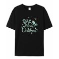 thumbnail image 7 of Merry Christmas Men's T Shirts Octopus Coral Santa Hat T-Shirt for Men Shell Starfish Ocean Crew Neck Tees Cotton Tops, Black, 2XL, 7 of 7