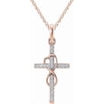 thumbnail image 3 of 14K Gold Plated Cubic Zirconia Cross Necklace for Women Faith Pendant Necklaces Simple Diamond Jewelry Gift For Party, 3 of 4