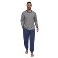 thumbnail image 4 of GIRUNS Men's Pajamas Set Long Sleeve Sleepwear Jogger Pants Soft Loungewear with Pockets Navy Blue L, 4 of 7