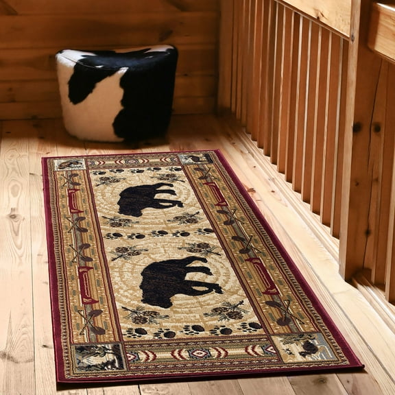 Nature Novelty 2.7' x 10' Brown and Beige Polypropylene Indoor Area Rug