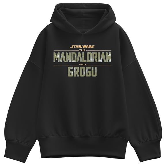 The Mandalorian And Grogu - Logo Grit - Women's Oversized Fleece Hoodie Sweatshirt
