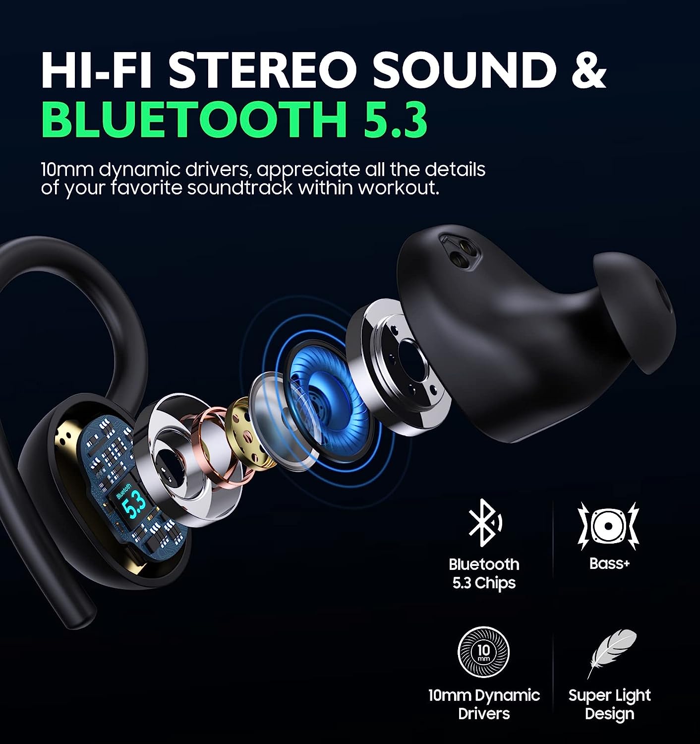 Wireless Earbuds, KORSKR Bluetooth Earbuds Touch Control Ear Buds Hi-Fi ...