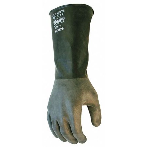 SHOWA BEST 874R10 14" Chemical Resistant Gloves, Butyl, XL, 1 PR