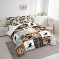thumbnail image 3 of Manfei Southwestern Cowboy 7pcs Bedding Comforter Set,Western Country Horse Queen Bedding Sets,Brown Gray White Queen Sheet Sets For Boys Children,Ultra Soft Home Decor, 3 of 8