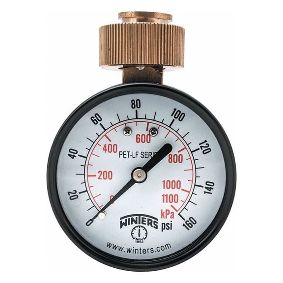 Winters Water Test Gauge, 2.5 in.,0 to 160 psi PETW213LF