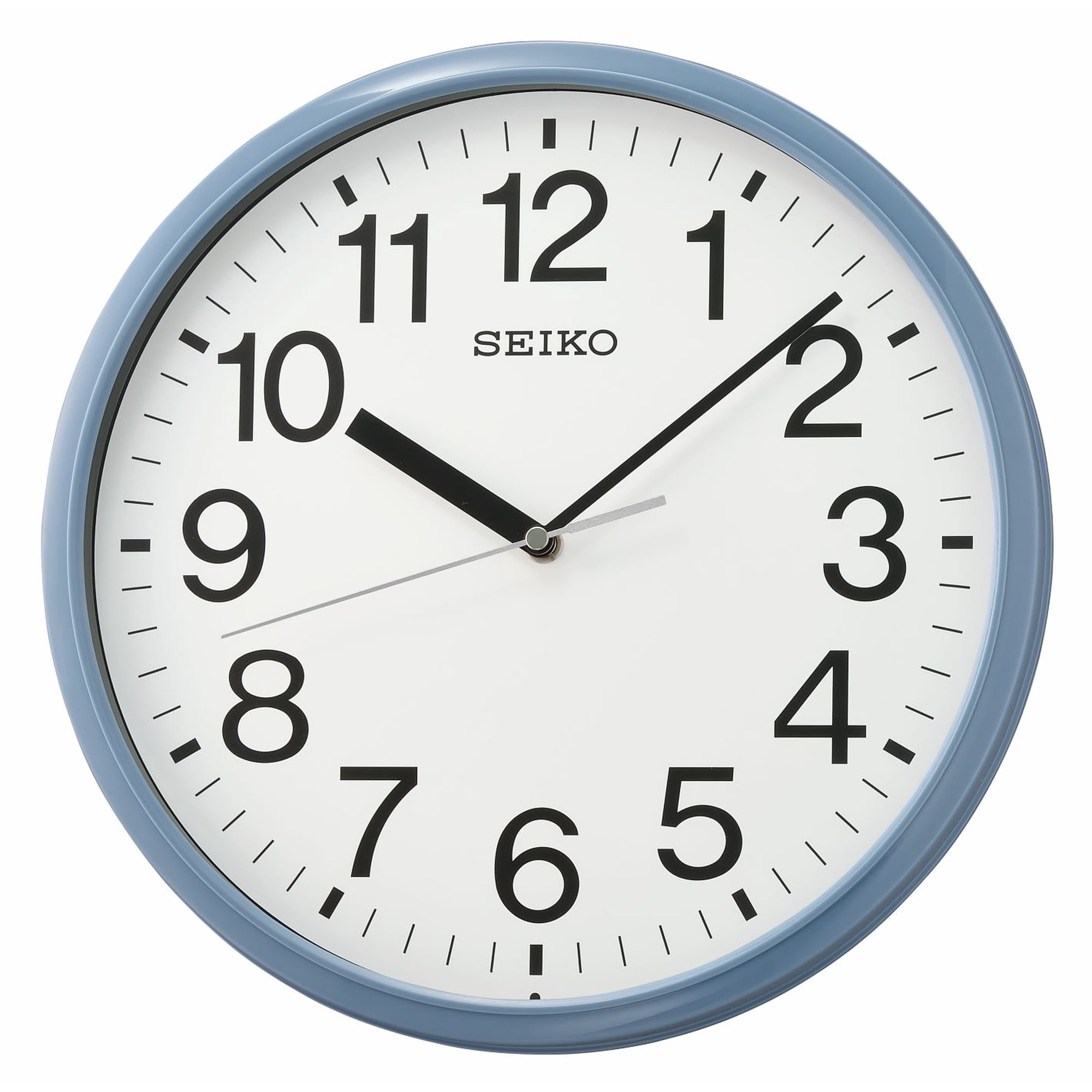 Seiko 12 inch Classic Business, Round, Wall Clock, Blue, Quartz, Analog, Arabic Numbers, QXA 756 LLH Seiko 12 inch Classic Business, Round, Wall Clock, Blue, Quartz, Analog, Arabic Numbers, QXA 756