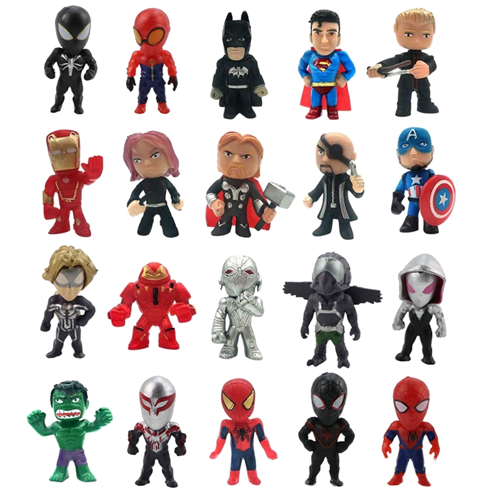20 Pcs Superhero Mini Action Figures 