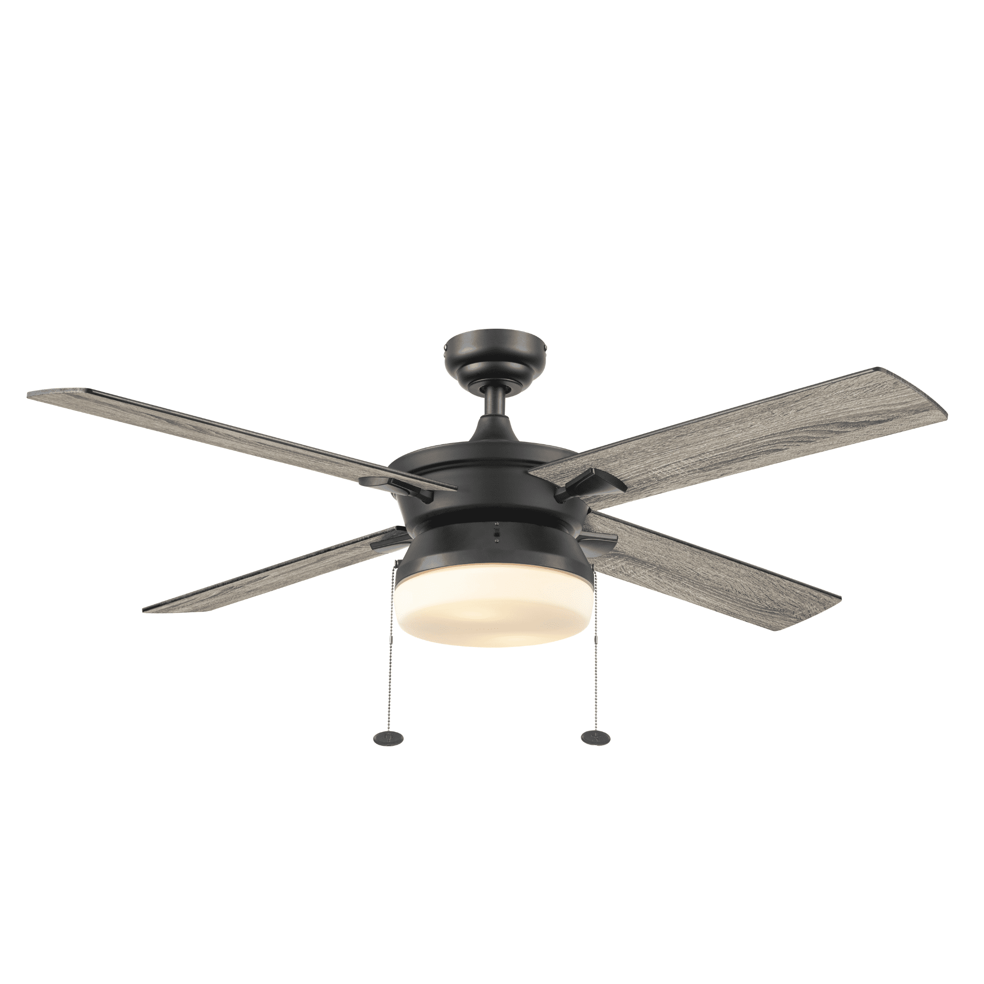 Better Homes & Gardens Blair 52'' Black Modern Indoor Ceiling Fan with Light 4 Blades Pull Chains