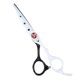 thumbnail image 1 of Unique Bargains Tijeras de corte de cabello profesionales Tijeras de corte de cabello blancas y negras 0.91 x0.67 Acero inoxidable, 1 of 1