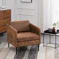 thumbnail image 3 of Ktaxon Modern Club Chair, Bronzing Cloth Fabric Arm Chair, Single Sofa for Reading Living Room Brown, 3 of 9