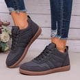 thumbnail image 3 of Rokment Women's High Top Fashion Sneakers Vintage Casual Lace up Non Slip Work Shoes Walking Tennis Flat for Woman 2026 Spring Fall Grey Size 9, 3 of 6