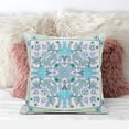 thumbnail image 2 of Paisley Leaf Geo Throw Pillow with Removable Cover in White Light Blue Green 20x20, 2 of 5