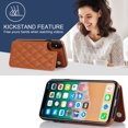 thumbnail image 4 of Case Compatible with iPhone XS Max, Stylish Card Slots Kickstand PU Leather Back Case Magnetic Closure RFID Blocking Drop Protective Shockproof Cover for iPhone XS Max, Brown, 4 of 8