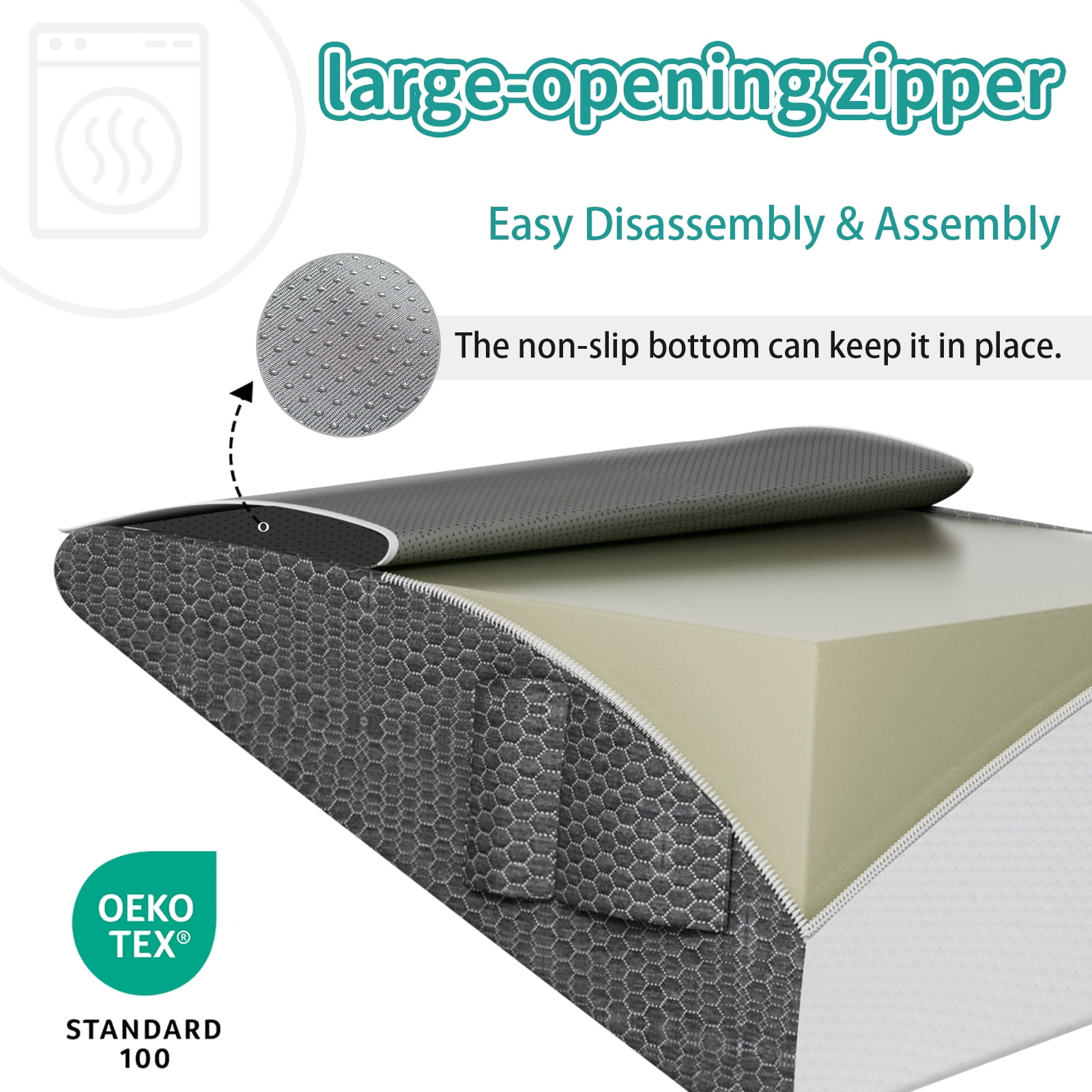 TEDresco Wedge Pillow for Sleep, Snoring Pillow for Acid Reflux & Recovery Heartburn,Built with a premium 2" memory foam comfort layer 24"*24"*7.5"