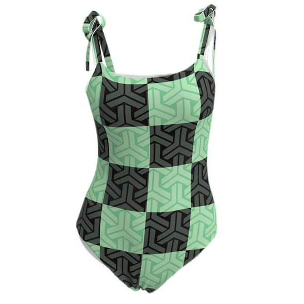 Anime Demon Slayer Kochou Shinobu Bikini traje de baño Kimono integrado Anime verano trajes de baño Gao Jinjia LED