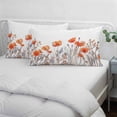 thumbnail image 4 of Orange Spring Floral Small Pillow Covers, Watercolor Summer Botanical Soft Breathable Throw Pillow Cases with Invisible Zipper, Decorative Pillowcase Pillows Protectors for Sofa Bed Chair 12"x20", 4 of 9