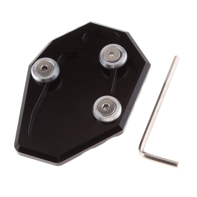 Almohadilla de extensión de para motocicleta FZ07 2013-2016 negra Negro Sunnimix Placa de extensión de Kickstand