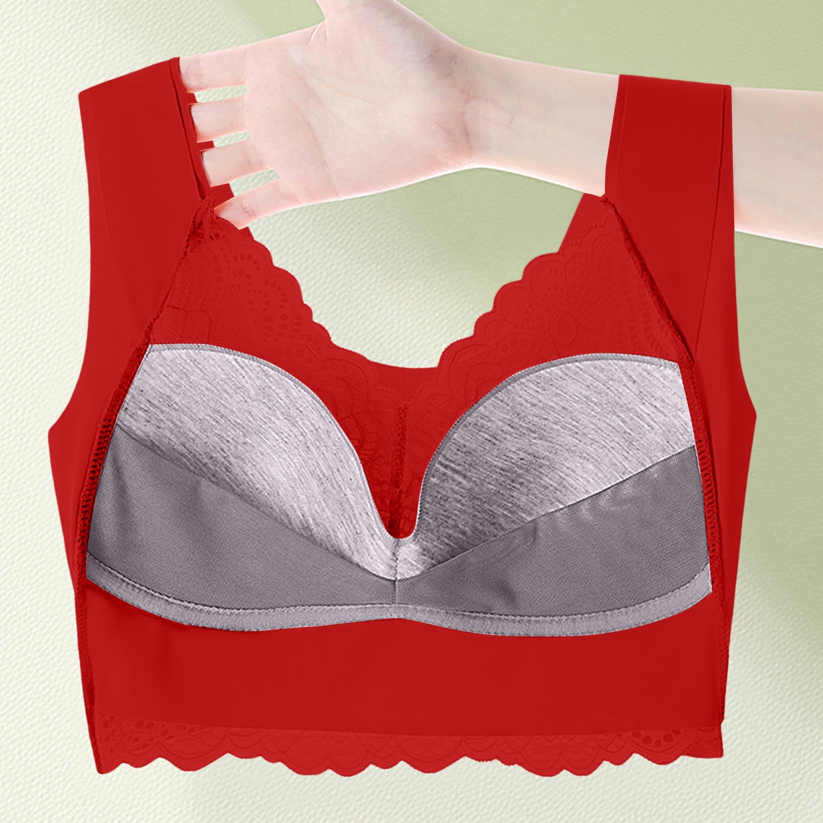 Ivylift Bras for Older Women, Rosiaa Ivylift Seamless Wire-Free Push-Up Bra, Ultimate Lift Bra Women's Novelty Bras Red 44