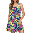 thumbnail image 2 of Womens Summer Dress Summer Dress for Women Women's Casual Gradient Sleeveless Crewneck Print Dress O Multicolor S, 2 of 6