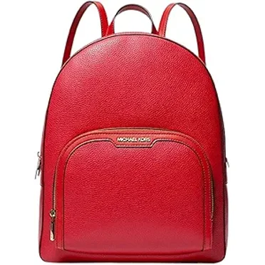 Michael Kors Jaycee Large Pebbled Leather Backpack (Bright Red)