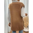 thumbnail image 2 of Large Size Women's V-Neck Sweater Vest Waisted Sleeveless Knit Pullover, 2 of 6